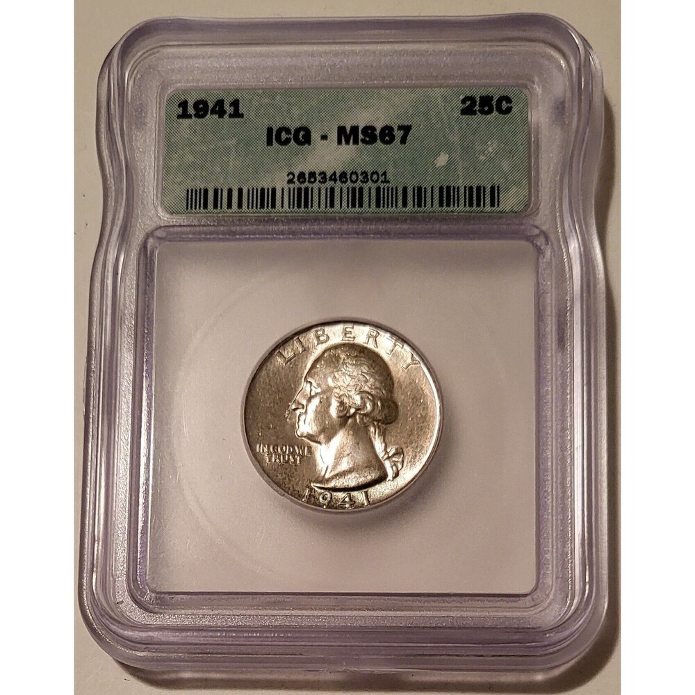 1941 Washington Quarter MS67 ICG